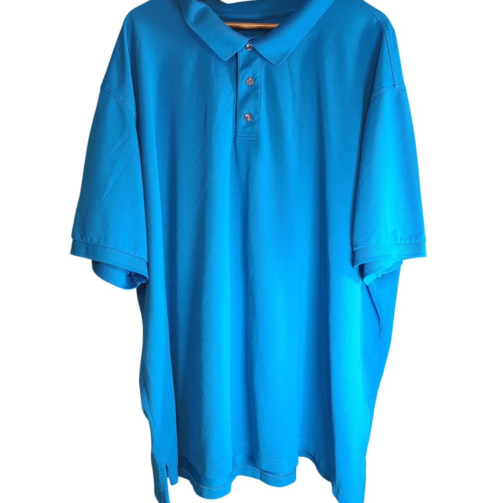 Oak Hill Mens 5XL Blue Cool & Dry Moisture Wicking Short Sleeve Polo Shirt